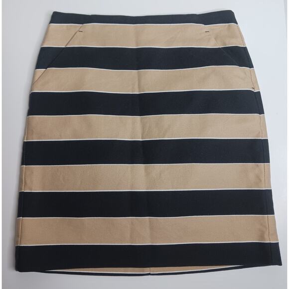 LOFT Dresses & Skirts - Loft Black and Tan Striped Pencil Skirt Size‎ 0P Petite
